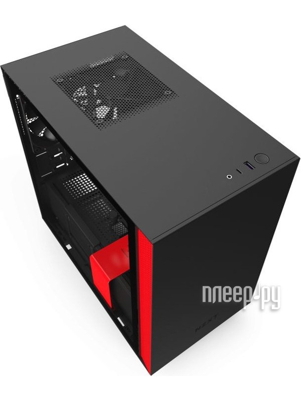Корпус Mini-ITX NZXT H210 (CA-H210B-BR) без БП Black-Red