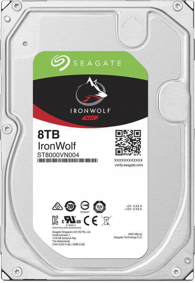 HDD 3.5" SATA-III Seagate 8TB IronWolf NAS (ST8000VN004) 7200RPM 256Mb 6Gb/s