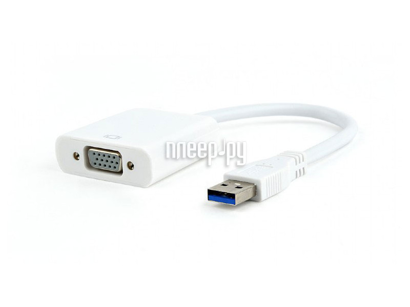 Конвертер USB 3.0 --&ampampamp;gt; VGA Cablexpert AB-U3M-VGAF-01-W, белый