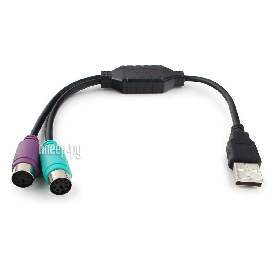 Конвертер PS/2 устр.-&amp gt  USB порт Gembird/Cablexpert 2xPS/2 /AM, блистер UAPS12-BK