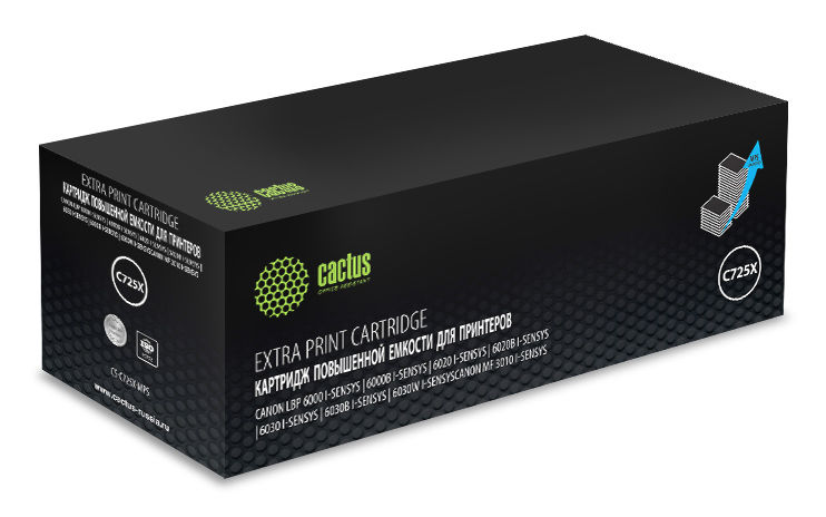 Картридж Cactus CS-C725X-MPS черный (3000стр.) для Canon LBP 6000/6020/6030B i-Sensys CS-C725X-MPS