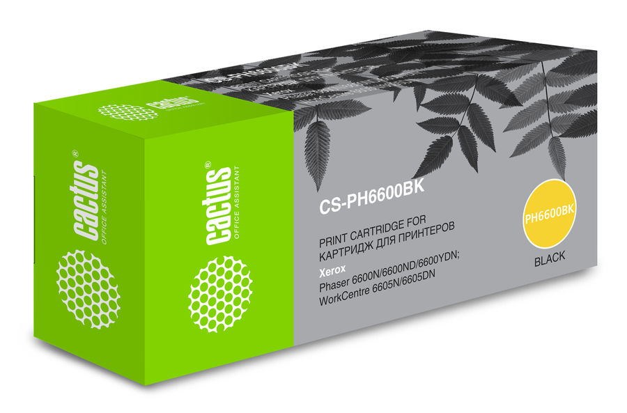 Картридж Cactus 106R02236 CS-PH6600BK черный (8000стр.) для Xerox Phaser 6600 /WorkCentre 6605 CS-PH6600BK