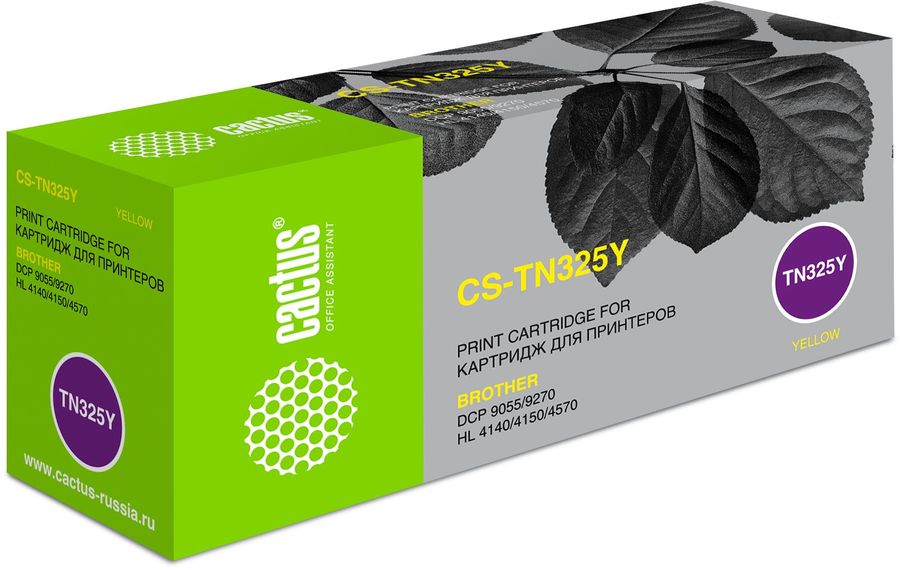 Картридж Cactus CS-TN325Y желтый для Brother DCP 9055/9270  HL 4140/4150/4570  (3500стр.) CS-TN325Y