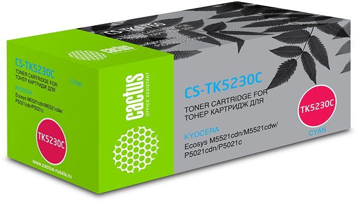 Картридж Cactus CS-TK5230C голубой (2600стр.) для Kyocera Ecosys M5521cdn/M5521cdw/P5021cdn/P5021cdw CS-TK5230C