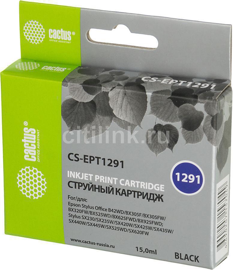 Картридж Cactus CS-EPT1291 черный для Epson Stylus Office B42/BX305/BX305F (15ml) CS-EPT1291