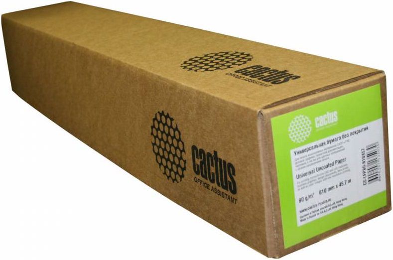 Бумага Cactus Eco CS-LFP80-610457E 24"(A1) 610мм-45м/80г/м2 универсальная втулка:50.8мм (2")