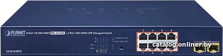 Switch Planet IPv4/IPv6, 8-Port Managed 802.3at POE+ Gigabit Ethernet Switch  + 2-Port 100/1000X SFP 120W (GS-4210-8P2S)