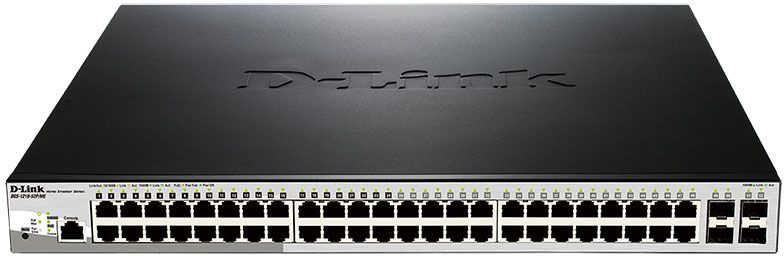 Switch D-Link DGS-1210-52P/ME/B1A L2 Managed Switch with 48 10/100/1000Base-T ports and 4 1000Base-X SFP ports (8 PoE ports 802.3af/802.3at (30 W), 16 PoE ports 802.3af (15,4 W), PoE Budget 193 W) 16K Mac (DGS-1210-52P/ME/B1A)