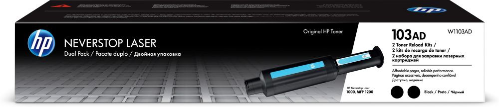Заправочное устройство HP 103 W1103AD черный (5000стр.) x2упак. для HP Neverstop La