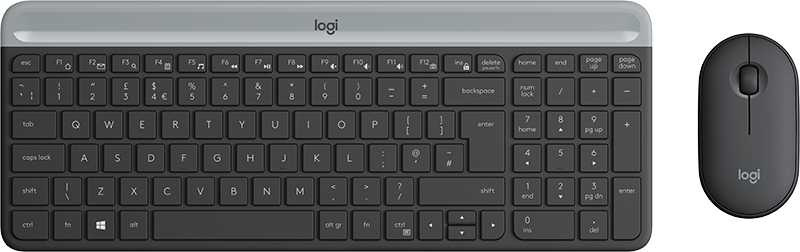 Клавиатура + мышь Logitech Slim Wireless MK470 GRAPHITE (920-009206) RTL