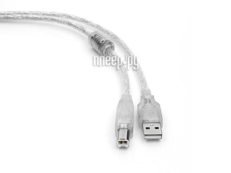 Кабель USB 2.0 A-B 4,5m Gembird (CCF-USB2-AMBM-TR-15) w/ferrite  transparent