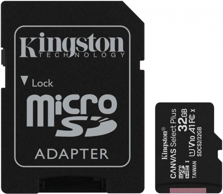 Micro SD 32 Gb Kingston Canvas Select Plus ClassU1 SDCS2/32GB + adapter