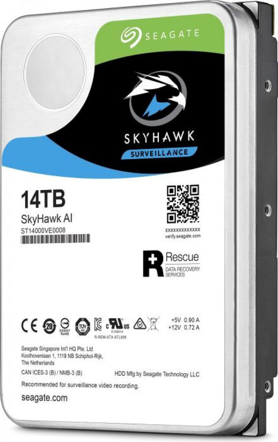 HDD 3.5" SATA-III Seagate 14TB SkyHawk AI (ST14000VE0008) 7200RPM 256Mb 6Gb/s