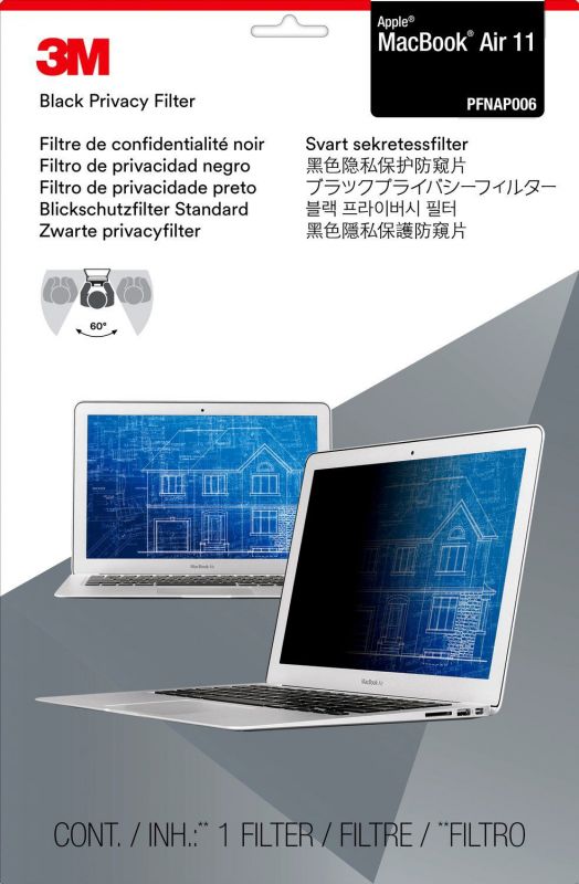 Экран защиты информации 3M PFNAP006 для ноутбука Apple MacBook Air 11 11.6" 16:9 черный (7100011159)