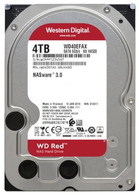 HDD 3.5" SATA-III WD 4TB Red (WD40EFAX) 5400RPM 256Mb 6Gb/s