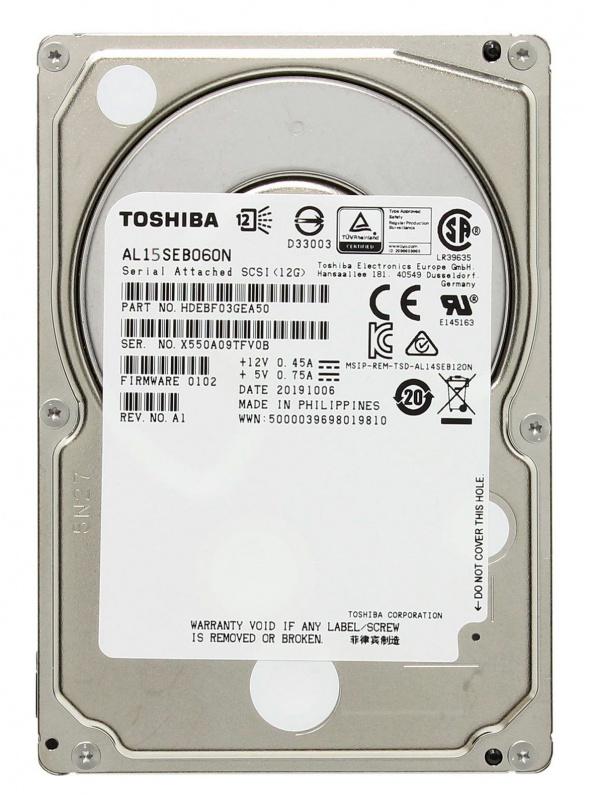 HDD 2.5" SAS Toshiba 600GB (AL15SEB060N) 10500RPM 128Mb 6Gb/s