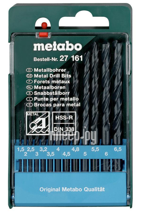 Сверла Metabo HSS-R по металлу 1.5-6.5mm 13шт 627161000