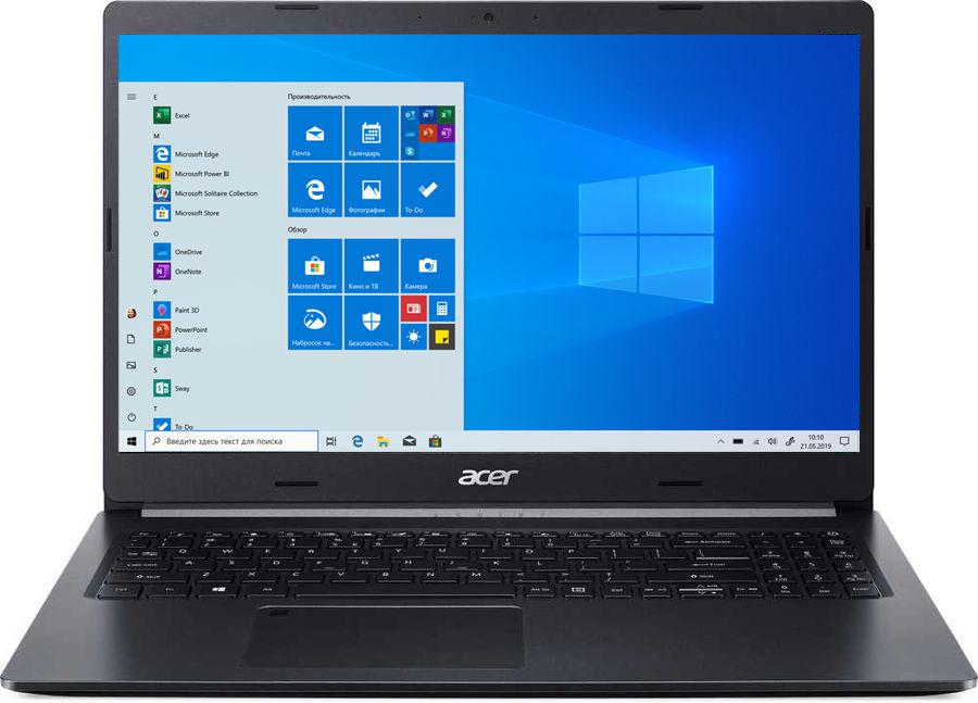 Ноутбук Acer Aspire 5 A515-55-35SW 15.6" IPS Intel Core i3 1005G1 1.2ГГц 8Гб 256Гб SSD Intel UHD Graphics Windows 10 черный NX.HSHER.00A