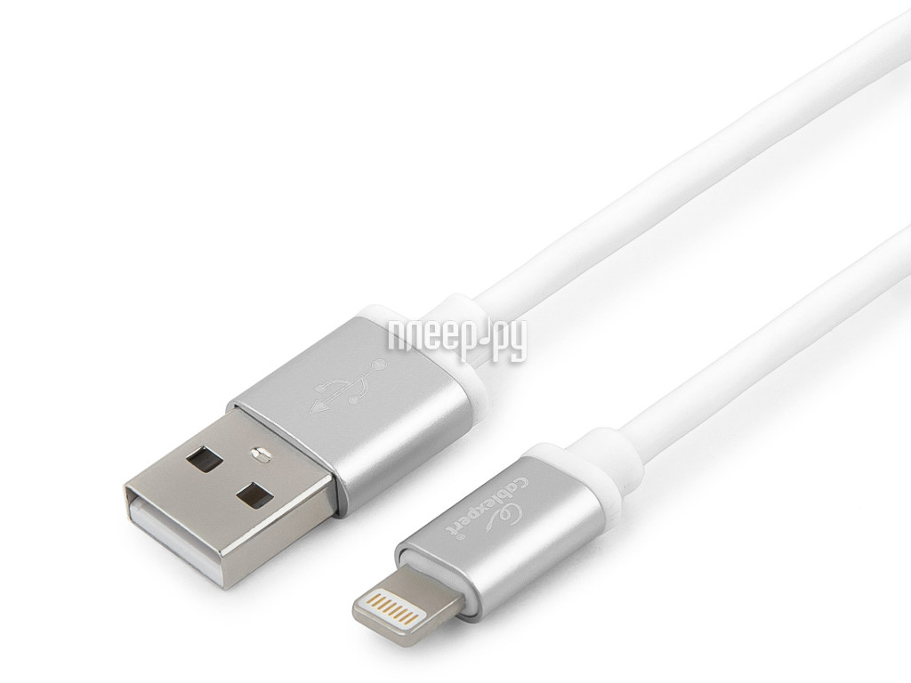 Кабель Cablexpert для Apple CC-S-APUSB01W-0.5M AM/Lightning серия Silver 0.5м белый блистер