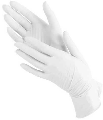 Перчатки неопудренные одноразовые, размер: M, нитрил, 100шт, цвет белый [ln 315]