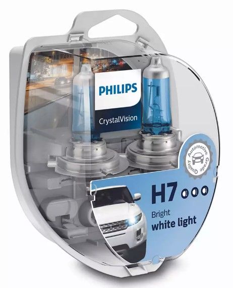 Автомобильная лампочка Philips Crystal Vision H7 12V 55W PX26d (2 штуки) 12972CVSM