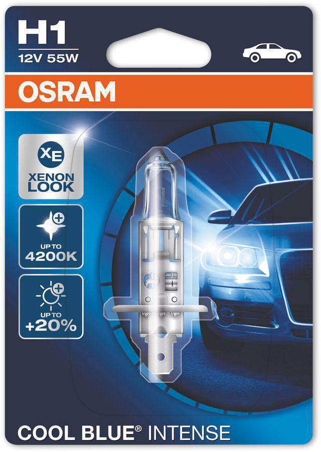 Автомобильная лампочка Osram H1 12V- 55W (P14,5s) Cool Blue Intense 1шт 64150CBI-01B