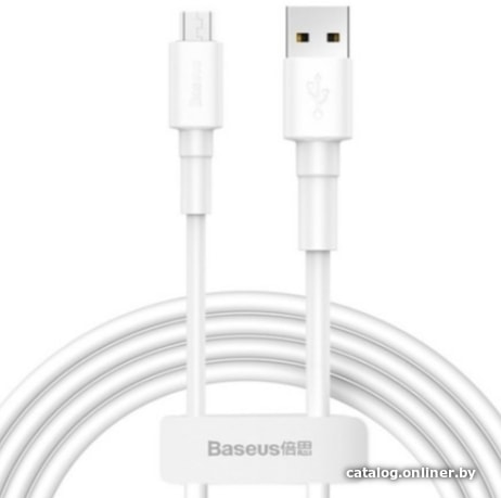 Кабель Baseus Mini White Cable USB-MicroUSB 2.4A 1m White CAMSW-02