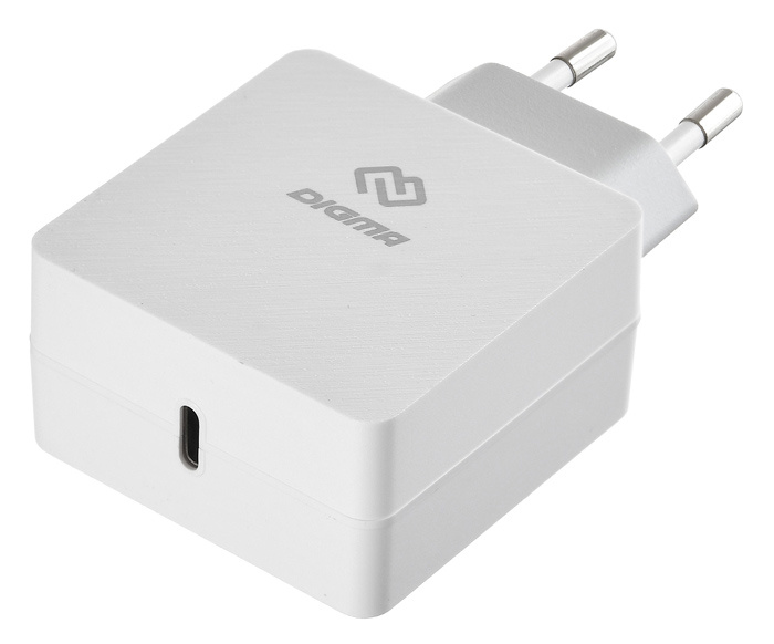 Зарядное устройство Digma QC3.0 USB type-C USB type-C 3A белый DGPD-18W-WG