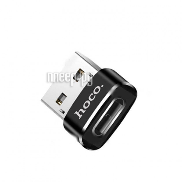 Переходник Hoco USB - Type-C OTG Black UA6