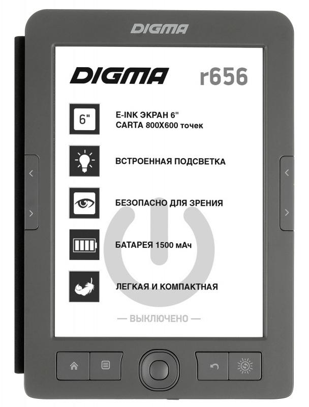 Электронная книга Digma R656 Cover 6" темно-серый R656-C