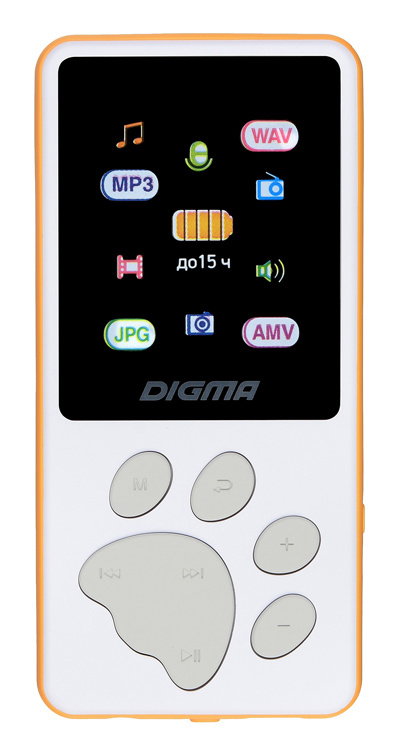 MP3 Player Flash Digma S4 8Gb White-Orange RTL