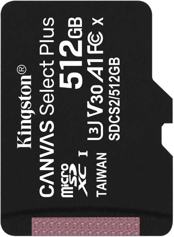 Micro SD 512 Gb Kingston Canvas Select Plus ClassU1 SDCS2/512GBSP