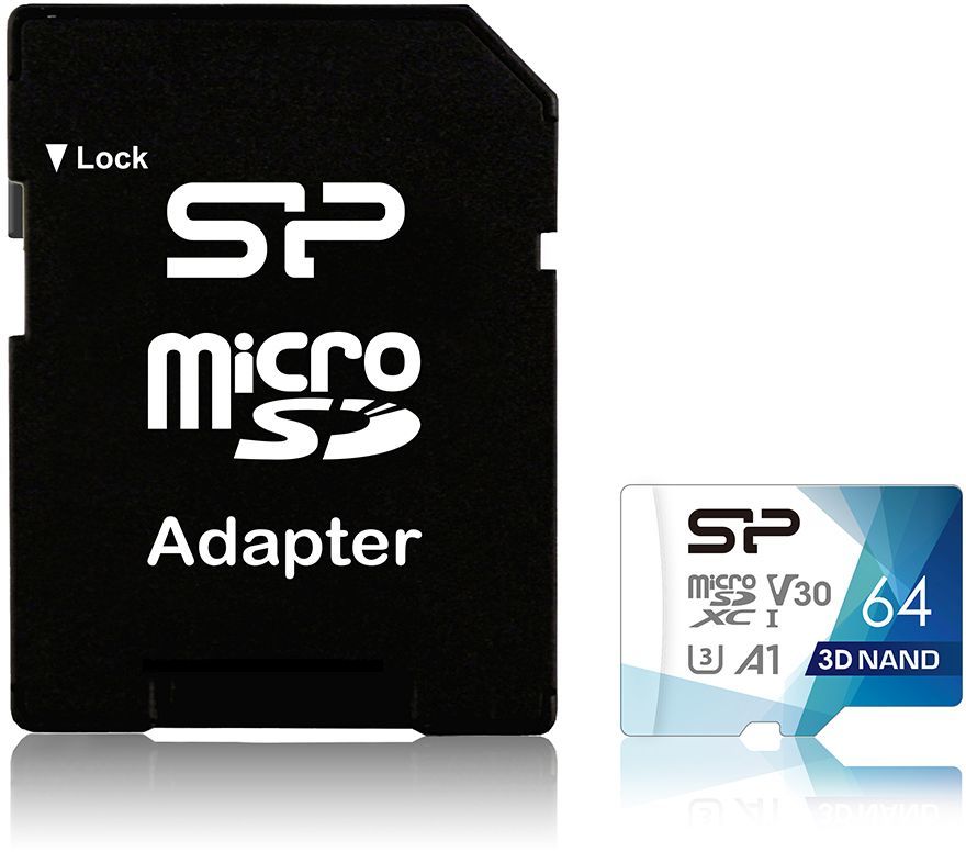 Micro SD 64 Gb Silicon Power Superior Pro microSDXC UHS-I (SP064GBSTXDU3V20AB) Class 10 Adapter SD RTL