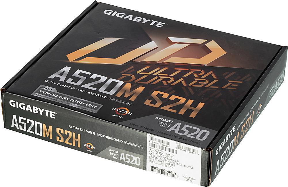 MB Gigabyte A520M S2H Soc-AM4 AMD A520 mATX RTL