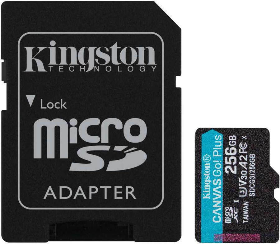 Micro SD 256 Gb Kingston Canvas Go! Plus SDCG3/256GB + adapter