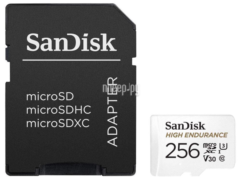 Micro SD 256 Gb SanDisk High Endurance microSDXC Class 10 SDSQQNR-256G-GN6IA + adapter