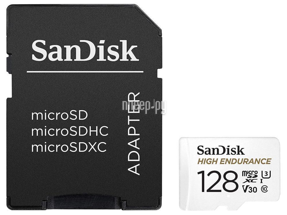 Micro SD 128 Gb SanDisk High Endurance microSDXC Class 10 SDSQQNR-128G-GN6IA + adapter