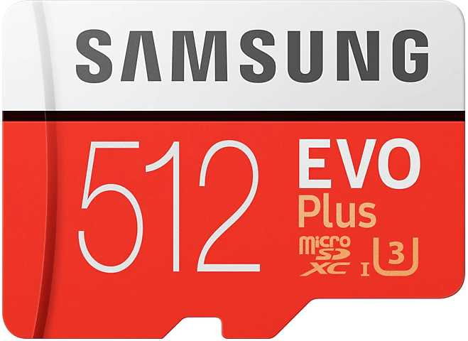 Micro SD 512 Gb Samsung Class 10 UHS-I U3+ (EVO Plus MB-MC512HA/RU) (Adapter SD) RTL