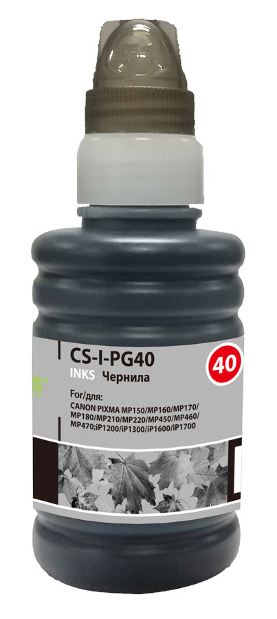 Чернильница Cactus CS-I-PG40 черный (100мл) PIXMA MP150/MP160/MP170/MP180/MP210