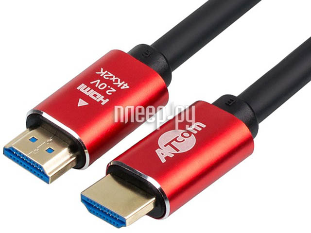 Кабель HDMI- HDMI ATcom 15.0m ver2.0, Red-Gold (АТ5945)