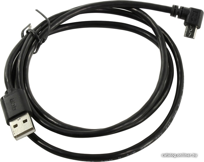 Кабель Greenconnect  micro USB 2.0  1.0m угловой, черный, 28/28 AWG, AM / microB 5pin, (GCR-UA8AMCB6-BB2S-1.0m), экран, армированный, морозостойкий