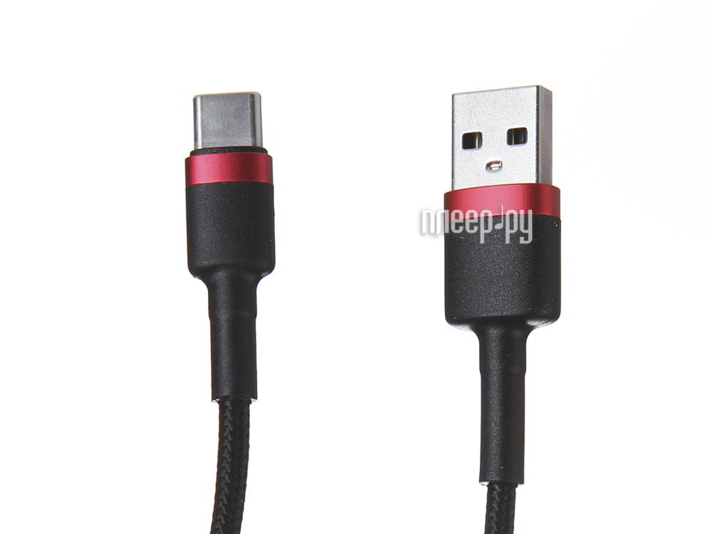 Кабель Baseus Cafule USB - USB Type-C 3A 0.5m Red-Black CATKLF-A91