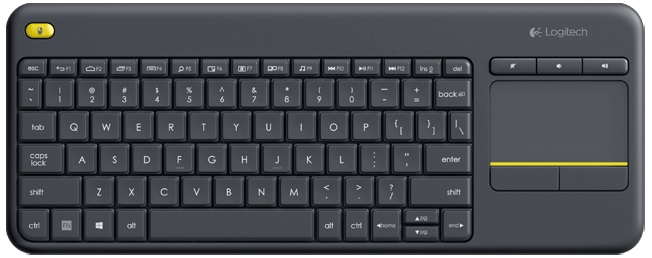 Клавиатура Wireless Logitech K400 Plus (920-007147) Touch Keyboard Black, Multimedia +TouchPad, USB, RTL