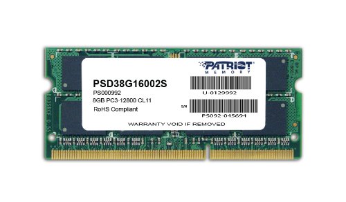 SO-DIMM DDR III 8192MB PC-12800 1600Mhz Patriot (PSD38G16002S) 1.5V