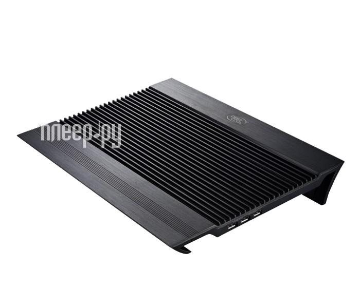 Теплоотводящая подставка под ноутбук DeepCool N8 Black (17", 2x140мм вентиляторы, 25.1dB, 2xUSB) RTL