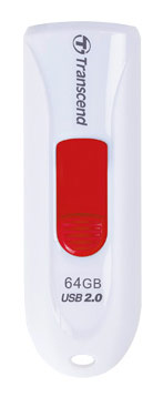 64 Gb Transcend JetFlash 590 TS64GJF590W White/Red USB2.0 (выдвижной/пластик) Retail