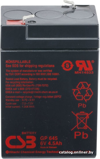 UPS Аккумулятор CSB GP645 6V4.5Ah