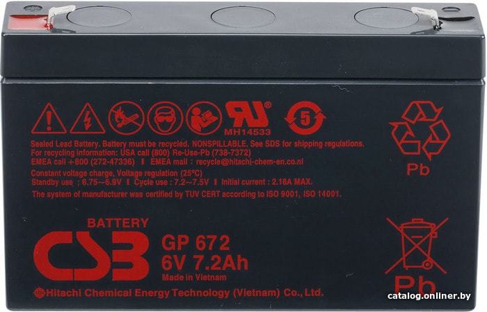 UPS Аккумулятор CSB GP672 6V7Ah