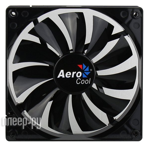 Вентилятор 120mm Aerocool Dark Force 12см Black (1200RPM, 22.5dBa, 41.4CFM, 3+4-pin, без подсветки) RTL