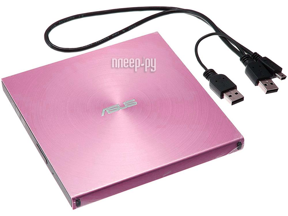 Привод External DVD±RW ASUS SDRW-08U5S-U/PINK/G/AS Pink (Mellow Metallic, USB 2.0 Slim Drive, Лоток) RTL